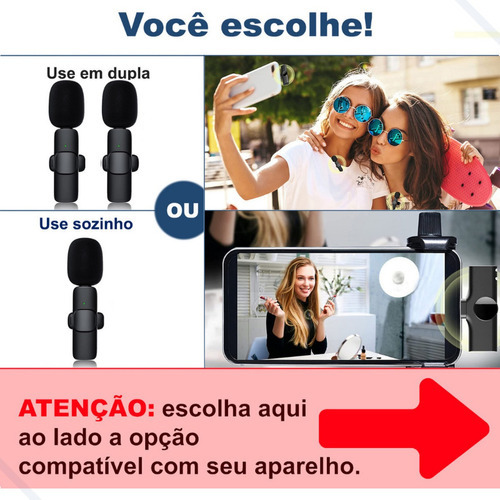 Micrófono de doble solapa inalámbrico para iPhone Color iPhone Lightning