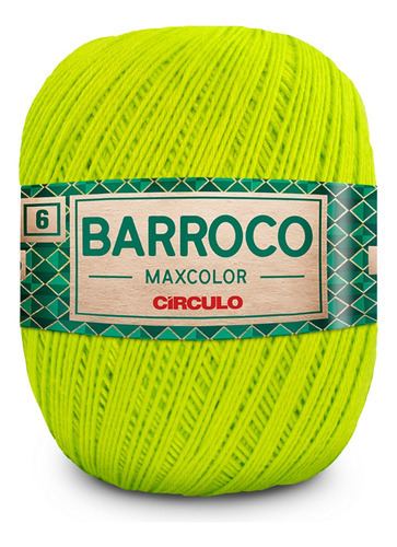 1 Novelo Barbante Barroco Maxcolor N°6 (200g) - Circulo Cor 5583-VERDE LIMAO