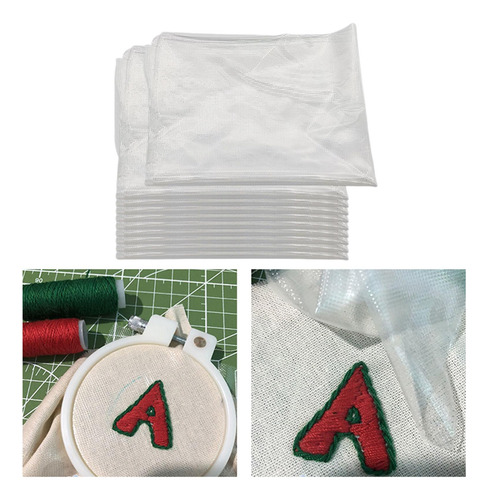 2 X 5/10x Diy Máquina Soluble En Agua Bordado 10 Hojas