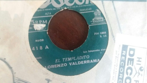Vinilo Single De  Lorenzo  Valderrama Ronda ( G147