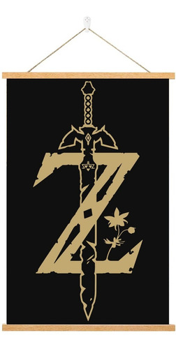 Poster Pergamino Zelda Logo Breath Of The Wild Tela Arte