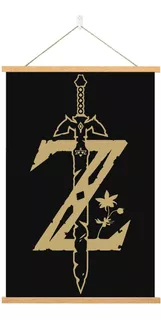 Poster Pergamino Zelda Logo Breath Of The Wild Tela Arte