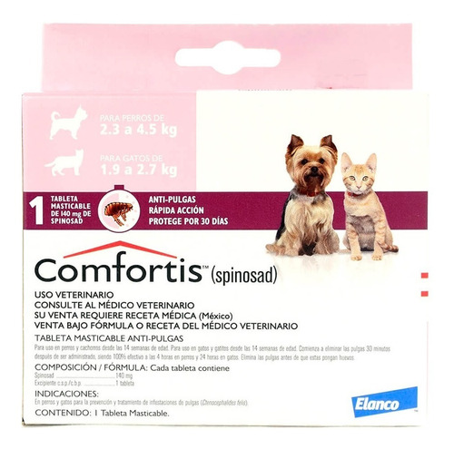 Comfortis Tableta Anti-pulgas Perros 2.3 A 4.5kg. Entrega Ya