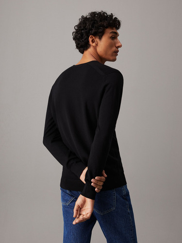 Sweater Superior Wool Vneck Sweater Negro Calvin Klein