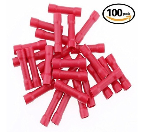 Hilitchi 100pcs 22-16 Gauge Butt Terminales Aislados Empalme