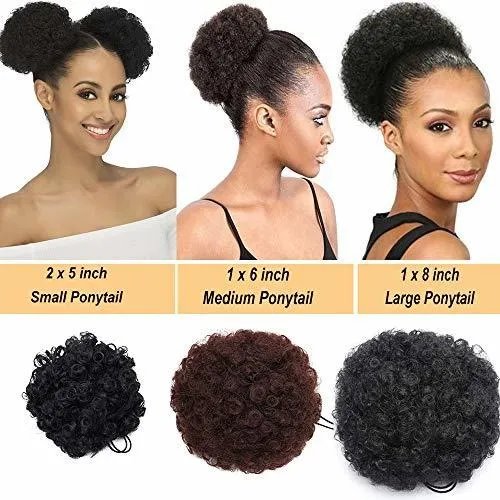 Extensiones De Cabello Rizado Afro Corto Para Mujeres.