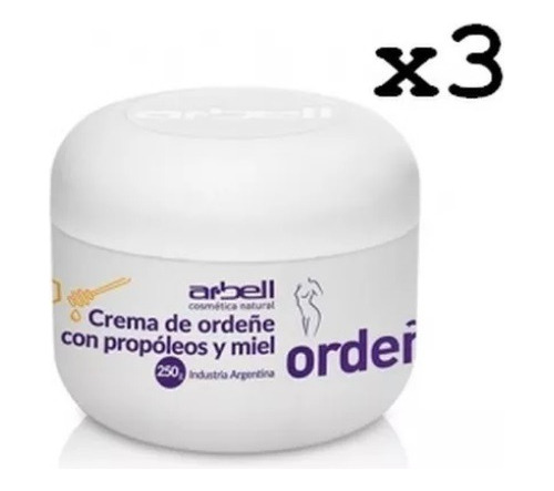 Crema De Ordeñe Propóleo Miel 250 Grs. X3u. Natural Arbell