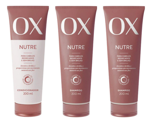 Kit Ox Nutre 1 Cond 200ml+2 Shampoo 200ml