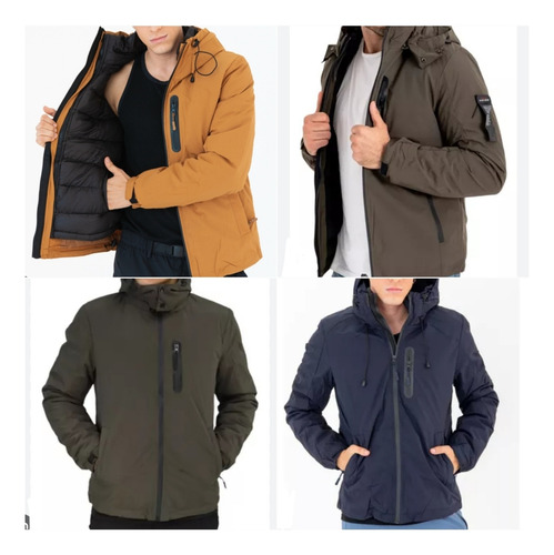 Campera Importada 2 En 1. Inflable + Impermeable.