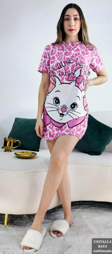 Pijama Bata Vestido Marie Aristogatos Bluson Cómodo Fresco