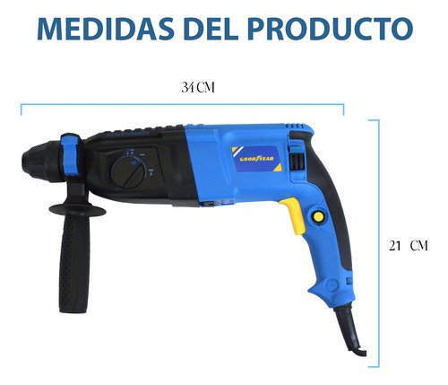 Taladro Rotomartillo Goodyear Gy0760rhs 780w Sds Plus Azul 60hz