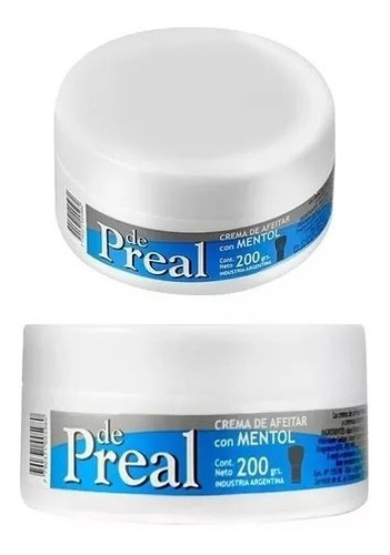 Crema De Afeitar Afeitado Con Mentol 200 Gr Barba De Preal