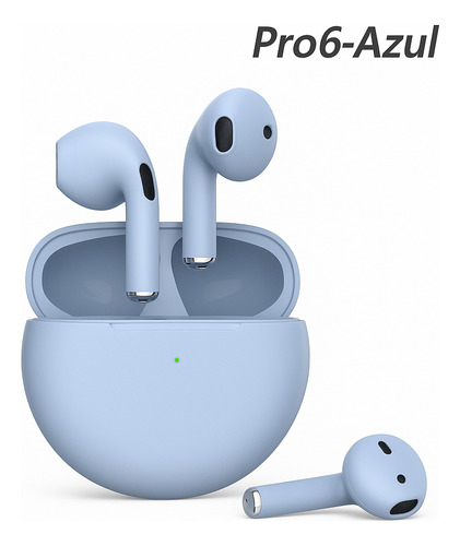 Fone De Ouvido Estéreo S/ Fio Bluetooth Pro 6 Mini Tws + Nf Azul