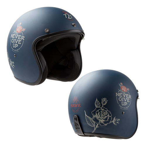 Casco Abierto Hawk 721 Neve Give Up Az Mate T-m Moto Avenida