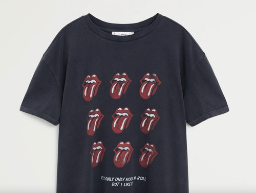 Camiseta Rolling Stones Mng Vintage Effect Rock N Roll  M