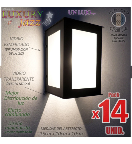 Imagen 1 de 10 de Iluminación Para Frentes De Casa Artefacto Fachadas Pack X14