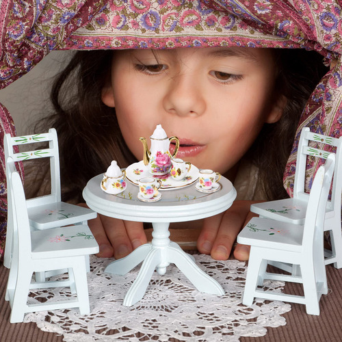 Juego De 2 Tazas De Té Miniatura 112 Porcelana Decoración Mu