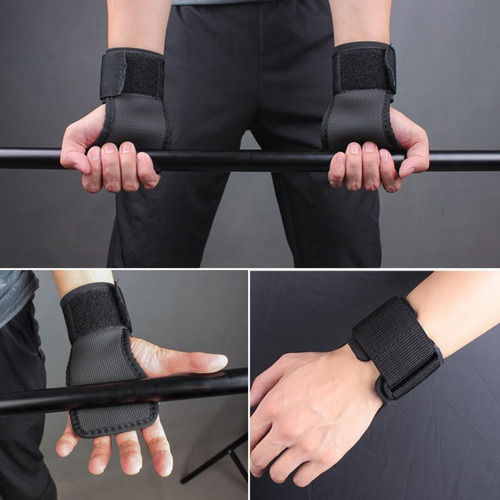 Soporte Strap Gym Para Levantamiento De Pesas Color Negro
