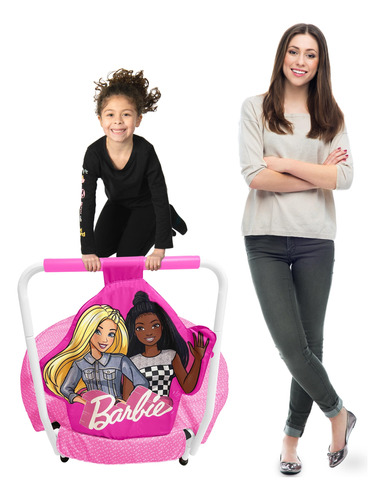 Barbie Hearts Mini Trampolín Para Niños Pequeños Con Asa.