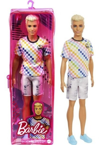 Barbie Fashionista Muñeco Ken shorts de mezclilla con empaque de vinilo reutilizable para niñas de 3 años en adelante