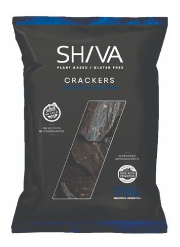 Crackers De Carbón Vegetal Vegan Y Sin Tacc X 100 Gs. Shiva