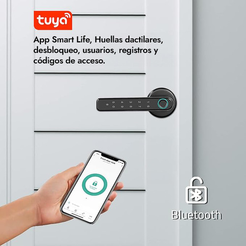 Cerradura Biometrica Compacta Huella Smart Bluetooth Tbcin