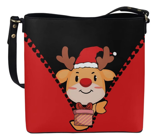 Hugs Idea X-mas Reindeer Boho Bag Para Mujer Bolso De Cuero 