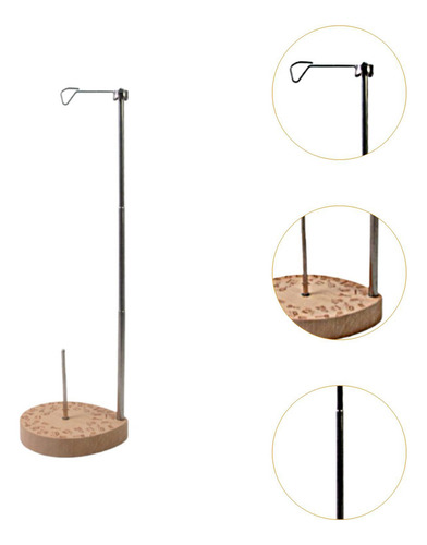 Soporte Para Hilo De Coser, Cono Único, Base De Madera,