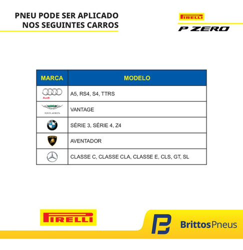 Kit 2 Pneus Pirelli Aro 19 P Zero Moe 255/35 R19 96y Runflat