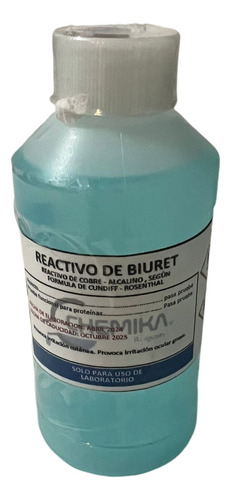 Biuret Reactivo 240ml Para La Deteccion De Proteinas