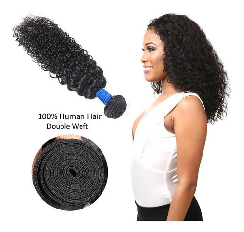 Cabelo Humano Natural Na Tela Crespo Crespo 50-55cm 100g