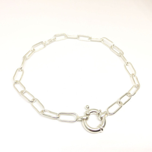 Pulsera Hombre Forcet Eslabon Oval Marinero Plata 925 21cm