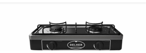 Parrilla De Mesa 2 Quemadores Acero Inoxidable Delher