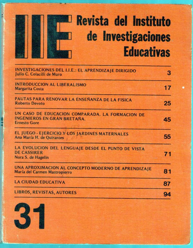 Revista Del Instituto De Investigaciones Educativas 1981