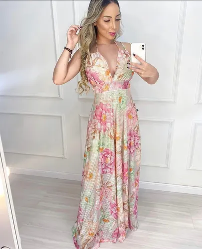 Vestido Longo Estampado Festa Luxo R 209 9