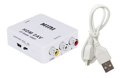 Convertidor Adaptador De Hdmi A Av Rca + Cable De Poder Usb