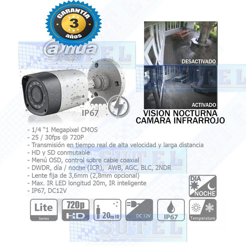 Kit Dahua 4 Camaras Hd Seguridad Dvr 8 Canales Disco 1tb