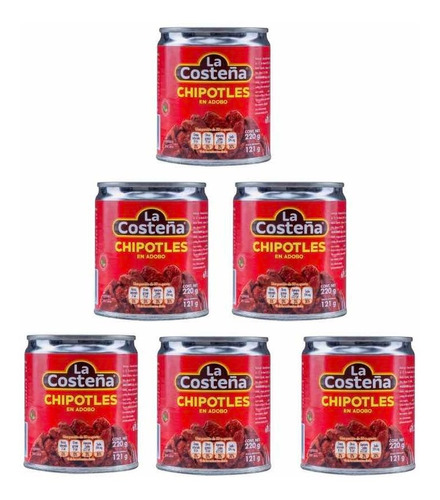 Chipotles Costeña 220gr / Pack 6 Pz