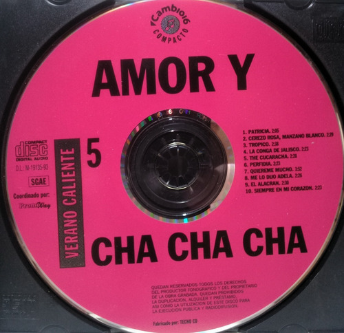 Cd Verano Caliente (amor Y Caha Cha Cha)