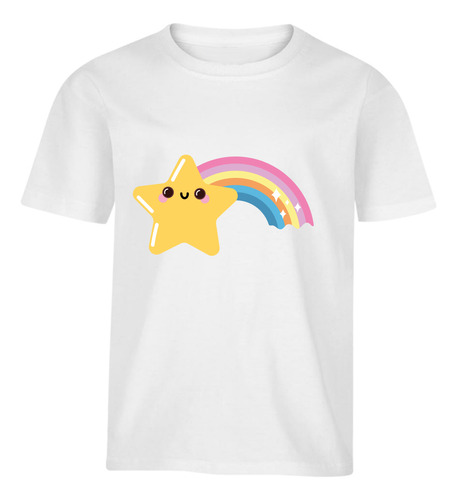 Playera Camiseta Infantil Estrella Fugaz - Arcoíris Mágico