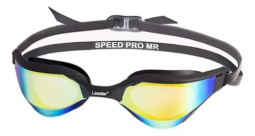 Óculos Natação Espelhado Leader Speed Pro Cor Preto