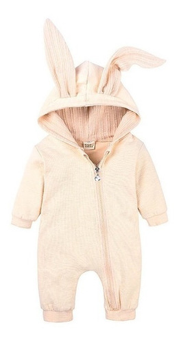 Invierno Bebé Niñas Conejo Cremallera Con Capucha