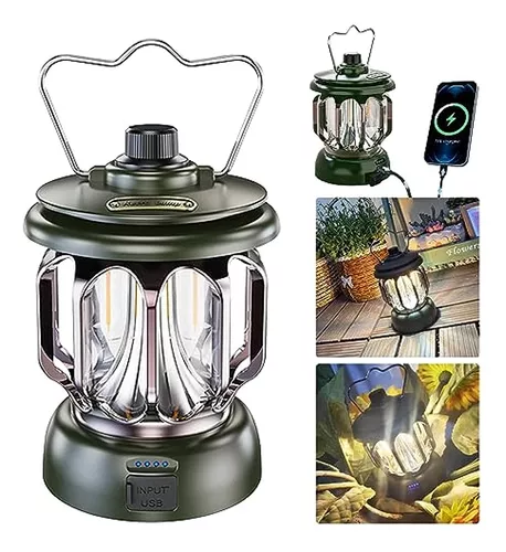 Farol de Camping Recargable 3 Modos con Luz Led y Carga USB