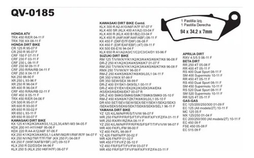 Balatas Disco Fa185 Gas-gas Ec125 Ec200 Ec450 Ec515 Mc125