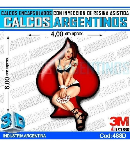 Calcomanias, Stickers,con Relieve Corazon Mujer Pin Up