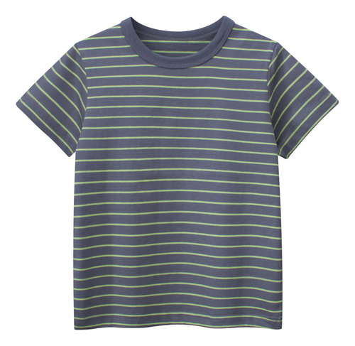 Camisetas Casuales De Algodón A Rayas De Verano Para Niños
