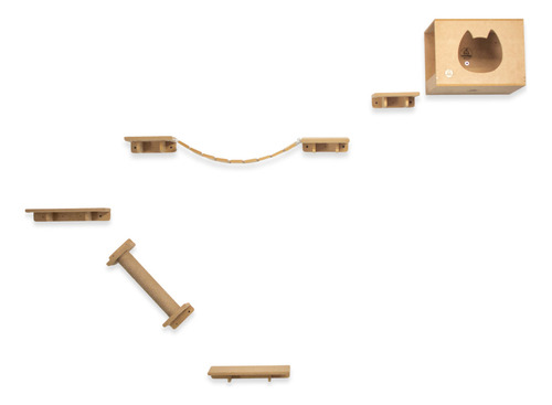Rascador Para Gatos De Pared Tapizado. Combo Sid Color Beige