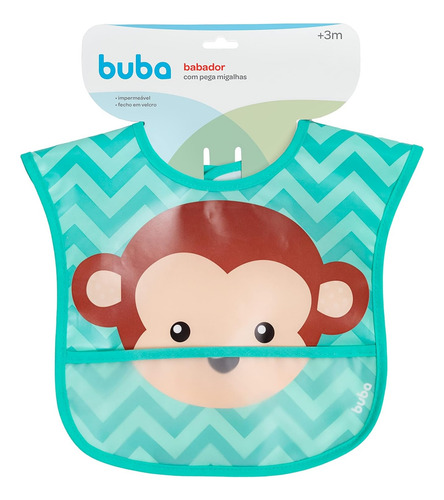 Babador Buba Com Bolso Pega Migalhas Impermeável Macaco