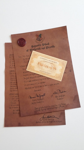 Carta Hogwarts Personalizada+boleto+mapa+sello Harry Potter