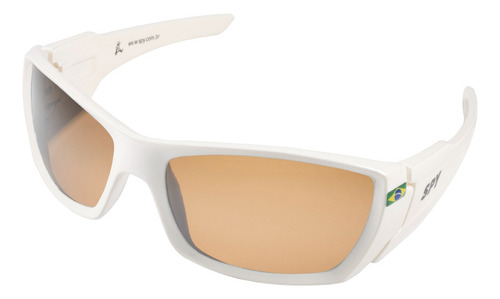 Óculos De Sol Spy 59 - Trucker Polarizado Armação Branco Lente Marrom Sem Espelho Polarizada